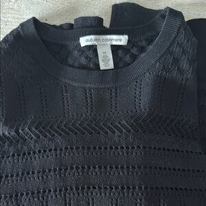 Autumn Cashmere Black Woven Sweater size XS